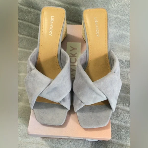 Lisa Vicky Impress Lavender Block Heeled Suede Sandal Size 9M - Picture 2 of 13